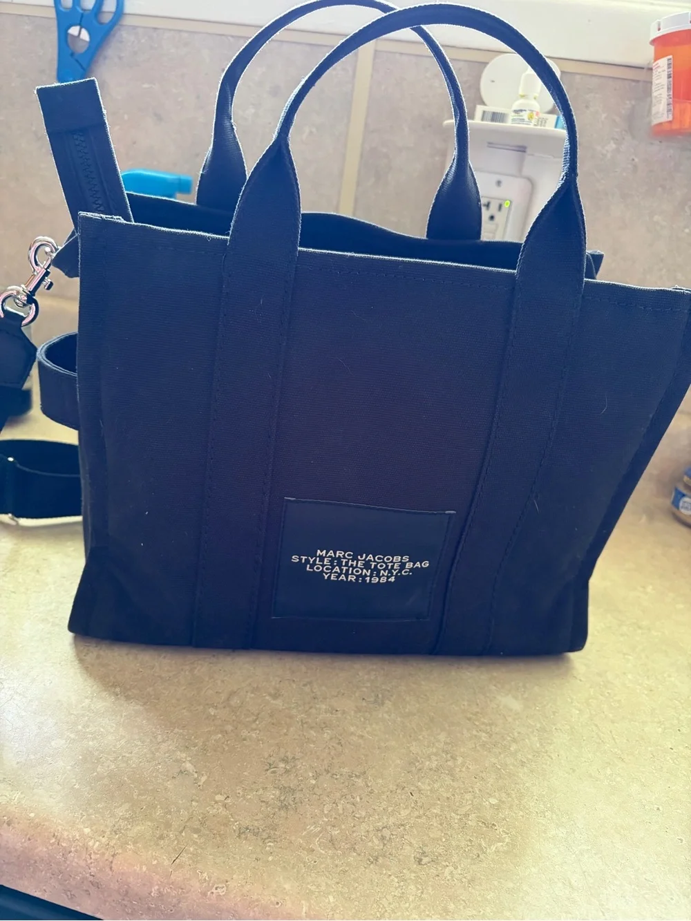 Medium Marc Jacobs Black Canvas 'The Tote Bag'